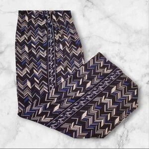 White House Black Market Wide Leg Herringbone Pattern Blue Lounge Pant Size S